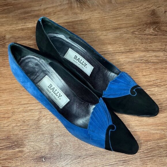 BALLY ITALY🇮🇹MADE‎ Genuine LEATHER Suede Fan Detail Pumps 885 877 01 Size 8S - Picture 10 of 16